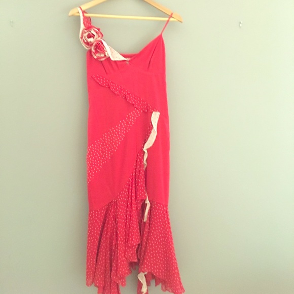 karen millen pink polka dot dress